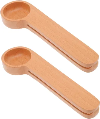 Wood Scoop for Ground Coffee 1 Tablespoon Wooden Coffee Spoon for Measuring Coffee Beans Mini Scoop for Jar Beech Wood