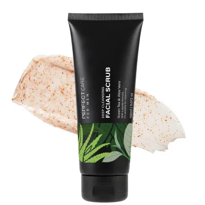 Private Label Men's Organic Aloe Vera Anti-Acne Hydrating Cream Facial Scrub