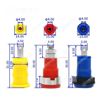 High Quality 5 Color Banana Socket 4mm Nickel Plated Binding Post Banana Jack Plug Socket