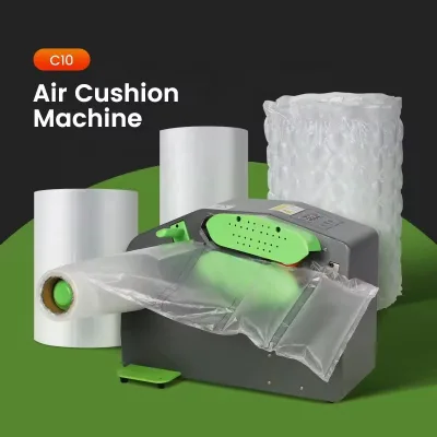 XuMao Blue Cushion Wrap Packing Column Bag Filling Air Bubble Packaging Making Machine Air Column Roll Forming Inflator Machine