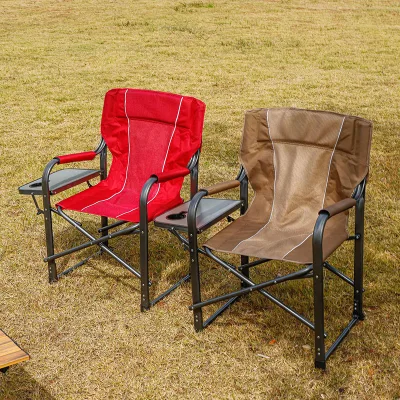 Outdoor Aluminium Folding Chair Portable Backrest Fishing Stool Director's Chair Lightweight Beach Lounger Camping Chair.