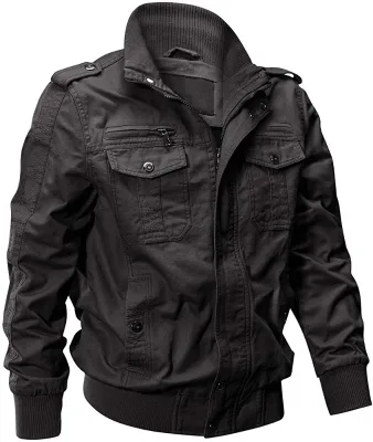 Men's Casual Winter Cotton Jackets Outdoor Coat Windproof Windbreaker
