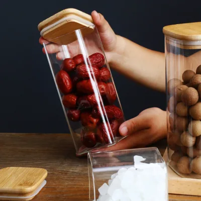 Glass Eco-Friendly Airtight Food Grade Large Capacity Storage Containers with Zipper Lids for Kitchen Pantry Flour Coffee Beans