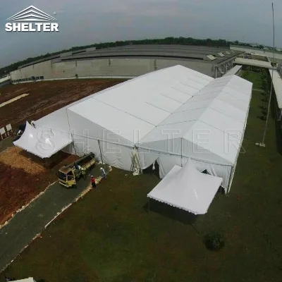 Shelter-structure Project in Indonesia 15x60m White Marquee Tent 15x40m 15x30m Transparent Tenda Roder Large Event Wedding Tent
