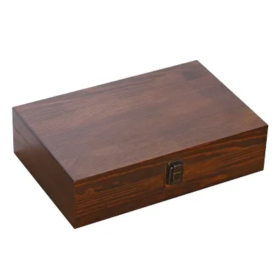 Custom Premium Vintage Decorative Wooden Storage Box Unfinished Wooden Boxwooden Boxes with Hinged Lid