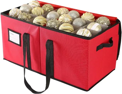 Xmas Holiday Foldable Accessory Storage Container Box Hanging Set for Wardrobe Embossed Handle for Gift Leather Fabric Cloth