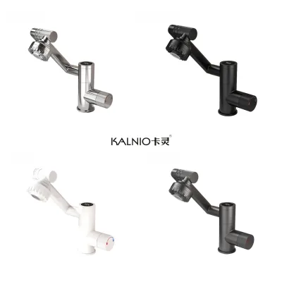 Modern White Digital Display All-Copper Single-Hole Undercounter Basin Faucet Hot Cold Water Robotic Arm Universal Brass Made