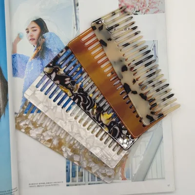 Wholesale Vintage Acetate Hair Comb Cosmetic Hair Comb Acetate Pattern Comb for Women