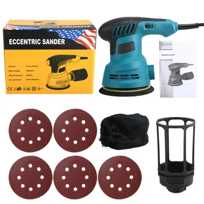 125mm Random Ortbital Round Electric Sander Set High Power Marble Wood Floor Polisher Car Polishing Machine Wall Grinding Tools