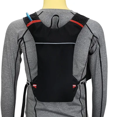 Polyester Hydration Vest Backpack Water Bottle Holder Lightweight Soft Flask Safety Strip Camping Mountaineering Running Jogging