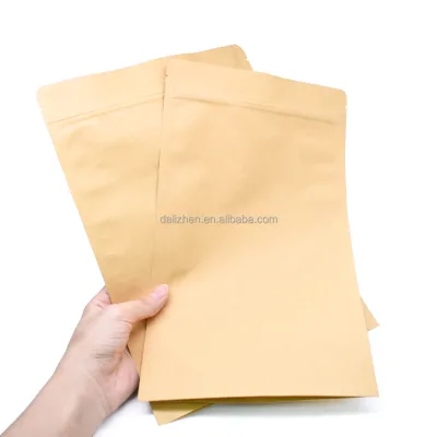 Custom logo Kraft Paper Bags Packaging With Window for Food Storage