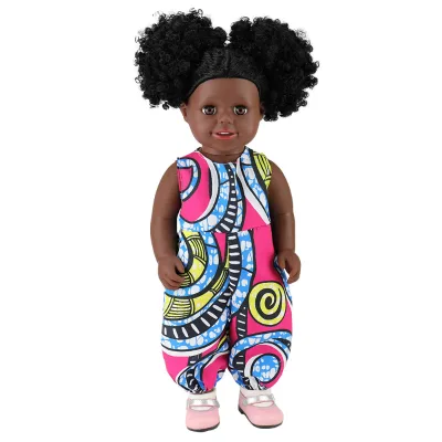 High Quality 40cm Black Vinyl Dolls Fashion Style Model Toys with Different Hair Styles Gift for Girls
