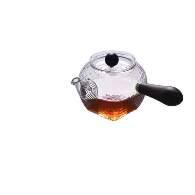 Classic Transparent Glass Teapot Heat-resistant Thickened Handmade Glass Teapot with Filter