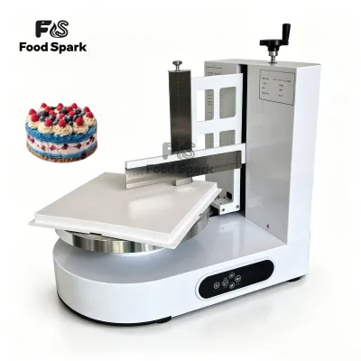 New 4-14 Inches Electric Birthday Cake Smoother Right-Angle Cream Spreader & Crumb Coating Machine Supports EU Export