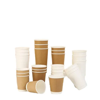 Customized Disposable Paper Cups Double Wall Ripple Coffee Paper Cups with Logo Printed