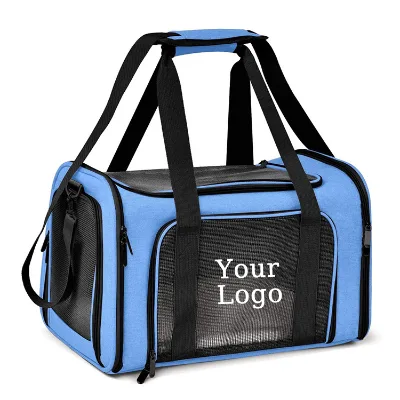 New Foldable Soft Sided Pet Carrier Airline Approved Travel Tote Small Medium Cats & Dogs Breathable Mesh Fabric Bag Sustainable