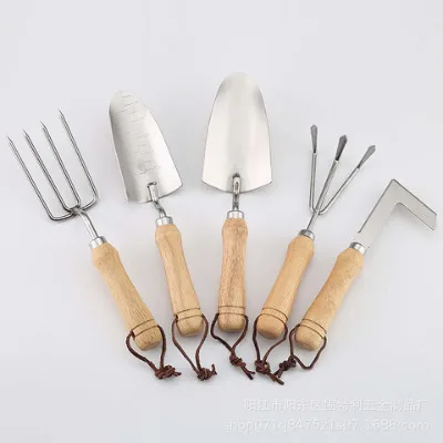 Wooden handle stainless steel garden tool shovel