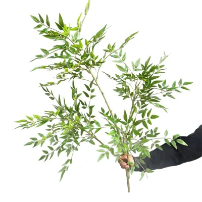 Plastic Artificial Bamboo Tree Leaves Eco-Friendly Decorative Plant for Garland Wreath Making