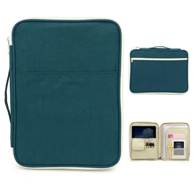 Gelory Portable Document Bags Portfolio Organizer Waterproof Polyester Nylon Travel Pouch Zippered Case