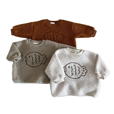 New Fashion Child Warm Clothes Kids Hoodies Sweatshirts Toddler Baby Girl Fleece Animal Embroidery Higher Quality Sweatshirts