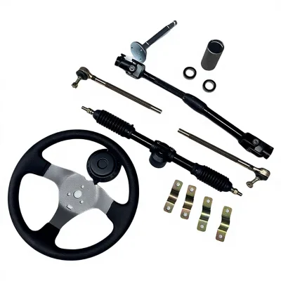 DIY 300MM Modified Steering Wheel Kit Kart Electric Front Suspension Repair and Replacement Retractable Steering Gear