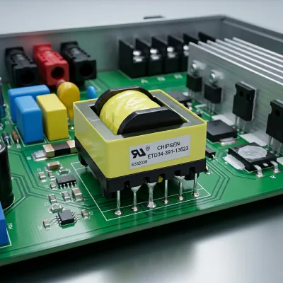 Chipsen 220V 12V Single Phase ETD34 Compact Size PCB Mounted High Isolation High Frequency Power Converter Flyback Transformer
