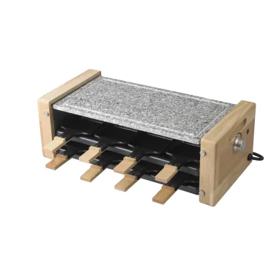 Electric Wood Raclette Grill Carbon Steel Mini Portable Non-Stick Smokeless Indoor/Outdoor/Car/Hotel Household Use Grill Pan