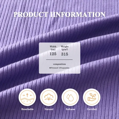 GRS/GOTS Certified Double-Faced Organic Lightweight Stretch Rib Fabric Baby & Kids Apparel Bulk Custom Orders Fast Delivery