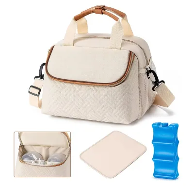 Large Capacity Great Insulation Breastmilk Cooler Bag with Ice Pack Wearable Breast Pumps Cooler Bag for Nursing Mom Daycare
