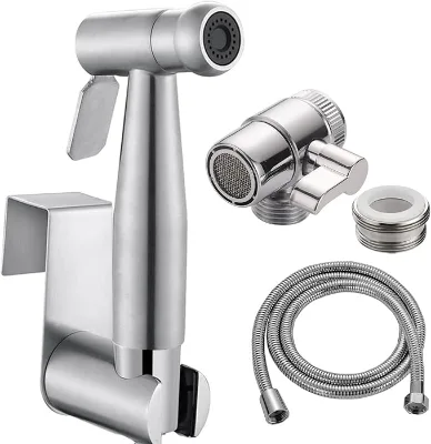 Stainless Steel Home Handheld Bidet Baby Toilet Set with Faucet Spray Hose Fitting for Hotel Home Use Washing Hair Wash Basin