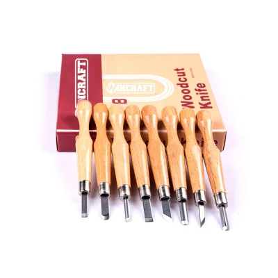 8pcs SKS7 Beech High Hardness Woodworking Carving Knife Handmade Carving Knife Carving Knife Hand Tools