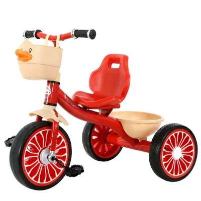 New Design Wholesale XINYANG Red Baby Tricycle Steel Metal Plastic Adjustable Portable 3 EVA Wheel Pedal Toy Car Age 1-6