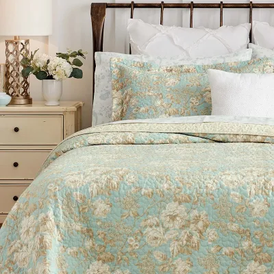 Queen Custom Soft Cotton Flower Printed Bedding Set Flat Sheet With Pillowcases