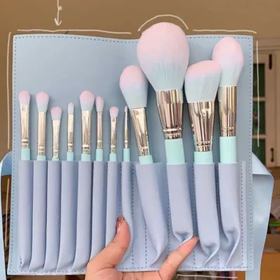 12pcs Blue Makeup Brush Set 2024 Hot Selling Products Blue Synthetic Hair Make up Brush Set Maquiagem Brochas