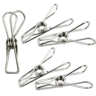 Stainless Steel Spring Socks Hanging Pegs Spring Clips Clamps Clothes Pins