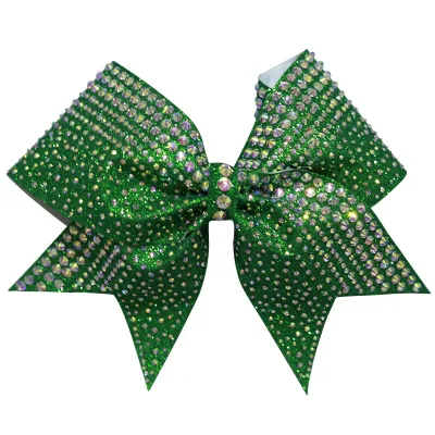 OEM Servics Wholesale Custom New Design Rhinestones Cheer Hair Bows Cheerleading Bows Your Own logo for Girls 005