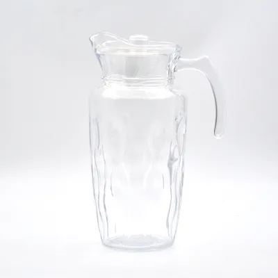High Quality Transparent Golden Water Jug Glass with Lid J-153DJ