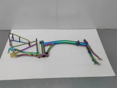 16 Inch Folding Bike Frame Kit with Front Fork Wholesale Small Wheel Bicycle Parts