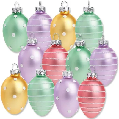2023 Pastel Frost Hand Brown Glass Easter Egg Ornaments Holiday Home Decor Spring Mini Tree Decoration Fiberglass Outdoor Indoor
