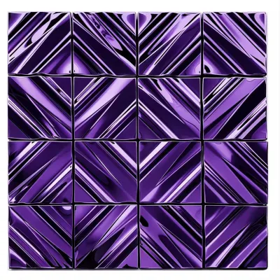 Modern Metal Mosaic Tile 3D Stereo Stainless Steel Mosaic for Kitchen Living Room Background Wall