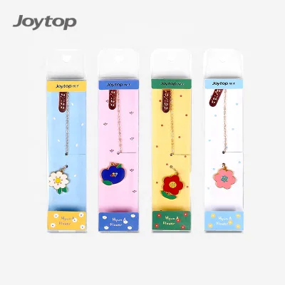 Joytop 5275 Wholesale Personalized Flower Gold Plated Enamel Metal Flower Bookmarks Clip
