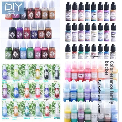 Large Collection of 12-Color Pink Fluorescent Powder DIY Crystal Glue Handmade Filler Plastic Material Package