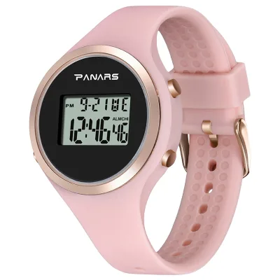 PANARS Women Wristwatch Digital 5bar Waterproof Silicone Strap Luminous Alarm Clock Ladies Sports Watches Relogio Feminino