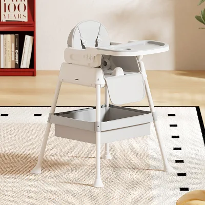 Baby High Chair Adjustable Foldable Toddler Feeding Chair with Safety Belt
