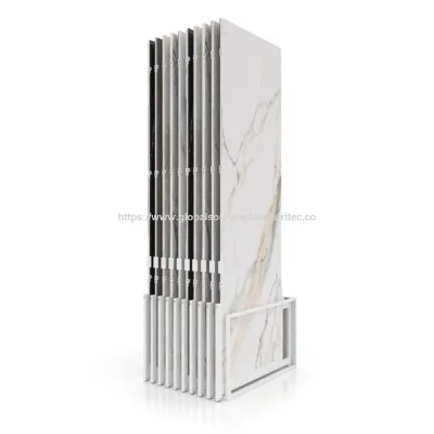 Custom Quality Marble Stone Porcelain Ceramic Tile Display Stand Racks Tile Floor Display
