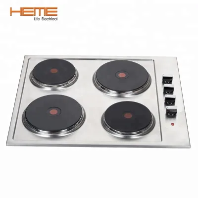 CE Stainless Steel Side Control 4 Burner Electric Hob 60cm Infrared Cooktop