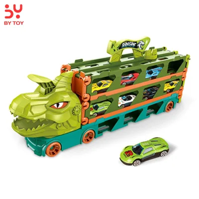 Hot Selling Folding Catapult Car Toy Storage Transporter Truck Toy Dinosaur Ejection Deformation Car