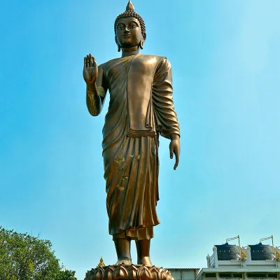 Thailand Religious Large Standing Copper Buddha Sculpture Bronze Buddha Statue