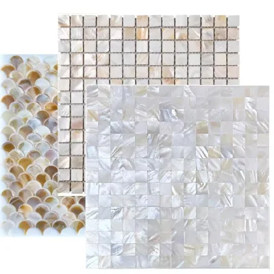Shell Mosaic Natural Super White Seamless Close Combination TV Background Wall Porch Interior Wall Decoration Environmental