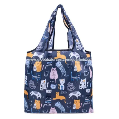 Recycled Eco Friendly Foldable Reusable Supermarket Polyester Shopping Grocery Tote Bag